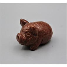 Pig Ball 1.5 Inch Figurine - Goldstone