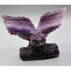 Extra Large Carving - Owl (5 x 2 x 3.5H inches) - Amethyst