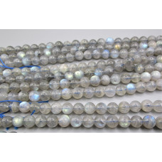 16 inch 8 mm Gemstone Round Bead Strand - Labradorite (Premium)