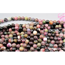 16 inch 10 mm Gemstone Round Bead Strand - Tourmaline 