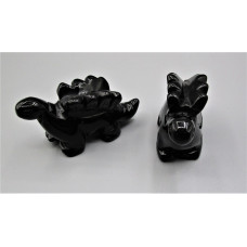 Dinosaur (Stegosaurus) 2.25 Inch Figurine - Black Obsidian