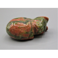 Cat Sleeping 1.5 Inch Figurine - Unakite