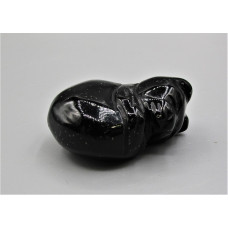 Cat Sleeping 1.5 Inch Figurine - Black Obsidian