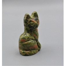 Cat Sitting 1.5 Inch Figurine - Unakite