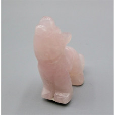 Coyote Walking 2.25 Inch Figurine - Rose Quartz