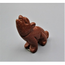 Coyote Walking 1.5 Inch Figurine - Goldstone