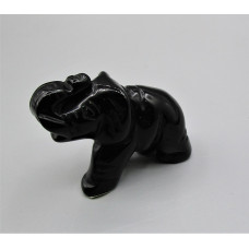 Elephant Classic 2.25 Inch Figurine - Black Obsidian 