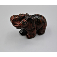 Elephant Classic 2.25 Inch Figurine - Mohogany Obsidian