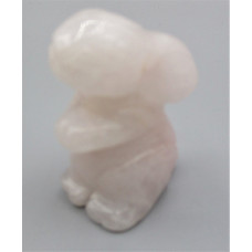 Rabbit (Hands Up) 1.5 Inch Figurine - Rose Quartz