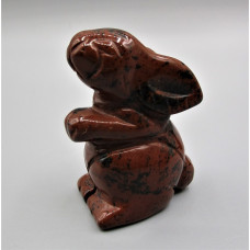 Rabbit (Hands Up) 2.25 Inch Figurine - Mohogany Obsidian