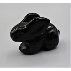 Rabbit (Hands Down) 1.5 Inch Figurine - Black Obsidian