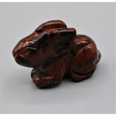 Rabbit (Hands Down) 1.5 Inch Figurine - Mohogany Obsidian