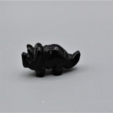 Dinosaur (Triceratops) 1 Inch Figurine - Obsidian Black