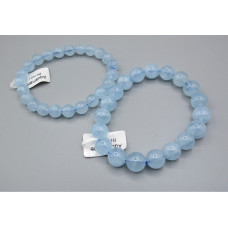 8 mm Gemstone Round Bead Bracelet - 10 pcs pack - Aquamarine