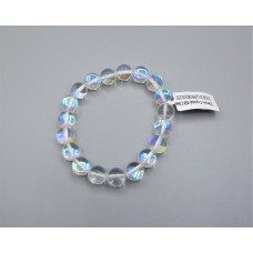 10 mm Gemstone Round Bead Bracelet - 10 pcs pack - Crystal AB Clear