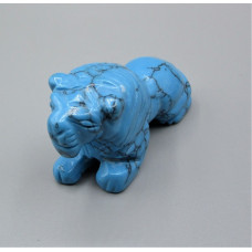 Lion 1.5 Inch Figurine - Howlite Turquoise