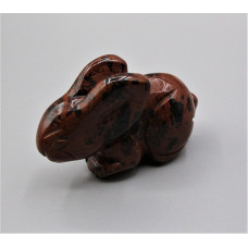 Rabbit (Hands Down) 2.25 Inch Figurine - Mohogany Obsidian