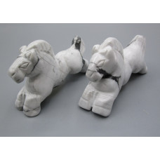 Horse Running 2.25 Inch Figurine - Howlite White