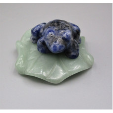 Frog on Lily Pad 1.5 Inch Figurine - Sodalite