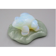 Frog on Lily Pad 1.5 Inch Figurine - Opalite