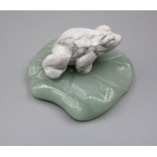 Frog on Lily Pad 2.25 Inch Figurine - Howlite