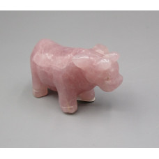 Cow 2.25 Inch Figurine - Rose Quartz