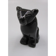 Panther Sitting 2.25 Inch Figurine - Obsidian Black