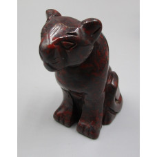 Panther Sitting 1.5 Inch Figurine - Rainbow Jasper