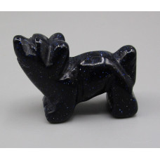 Coyote Walking 1 Inch Figurine - Blue Goldstone