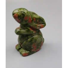 Rabbit (Hands Up) 1.5 Inch Figurine - Unakite