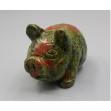 Pig Ball 2.25 Inch Figurine - Unakite