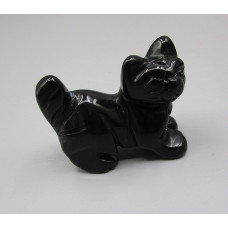 Cat Walking 2.25 Inch Figurine - Black Obsidian