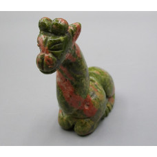 Giraffe Sitting 2.25 Inch Figurine - Unakite