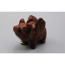 Pig Flying 1.5 Inch Figurine - Mahogany Obsidian