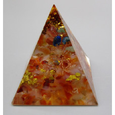 Pyramid with Gemstone - Cherry Quartz (2 x 2 x 2 inch)