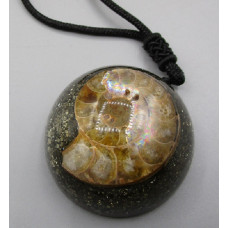 Gemstone Necklace - Ammonite with Pyrite (1.5 inch OD)