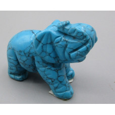 Elephant Classic 2.25 Inch Figurine - Howlite Turquoise