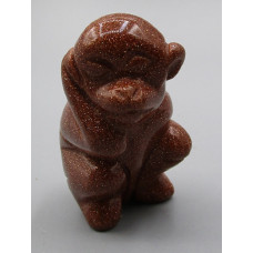 Monkey 2.25 Inch Figurine - Gold Stone