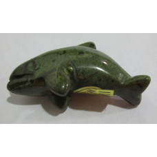 Whale (Orca) 1.5 Inch Figurine  - Blood Stone