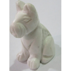 Dog (Schnauzer Sitting) 1.5 Inch Figurine - Howlite