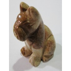 Dog (Schnauzer Sitting) 1.5 Inch Figurine - Picture Jasper