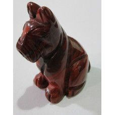 Dog (Schnauzer Sitting) 1.5 Inch Figurine - Rainbow Jasper