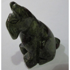 Dog (Schnauzer Sitting) 1.5 Inch Figurine - Blood Stone