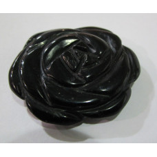 Rose 40mm Pendant - Black Obsidian (No Bail)