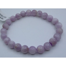 6-8 mm Gemstone Round Bead Bracelet - Kunzite