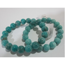 12-14 mm Gemstone Round Bead Bracelet - Amazonite