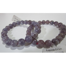 9 mm Gemstone Round Bead Bracelet - Lepidolite