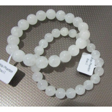 10-12 mm Gemstone Round Bead Bracelet - White Phanton