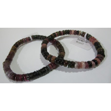 6 mm Gemstone Roundel Bead Bracelet - Tourmaline