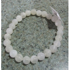 10-12 mm Gemstone Round Bead Bracelet - Moonstone White